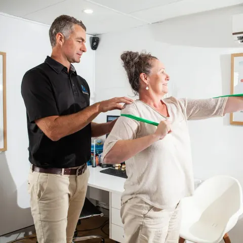 Rehabilitation exercise at Palm Beach Chiropractic Gold Coast